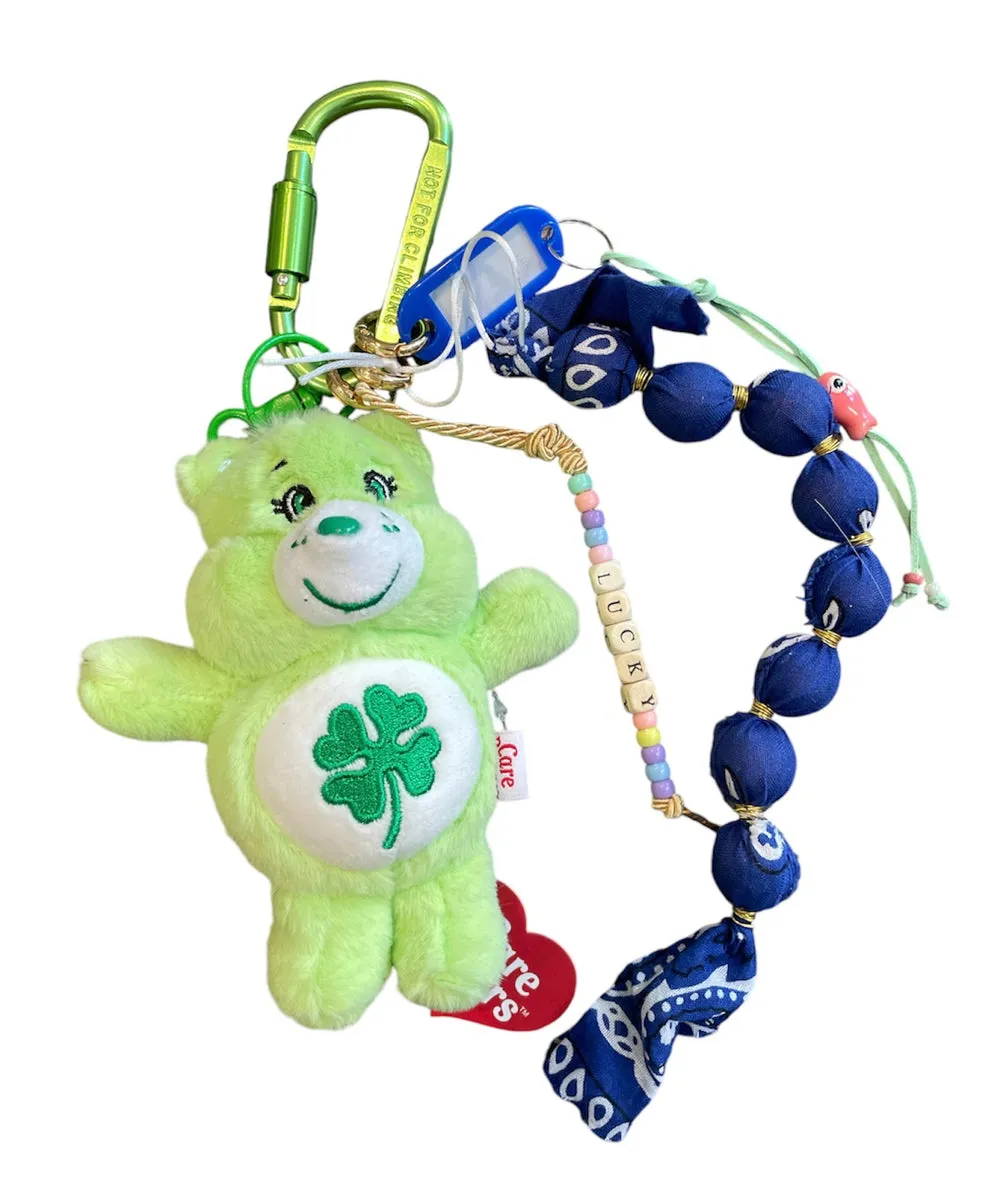 Pimp your Bag Keychain charmsper borsa e portachiavi angelorsoin peluche care bears orsetto del cuore verde con quadrifoglio