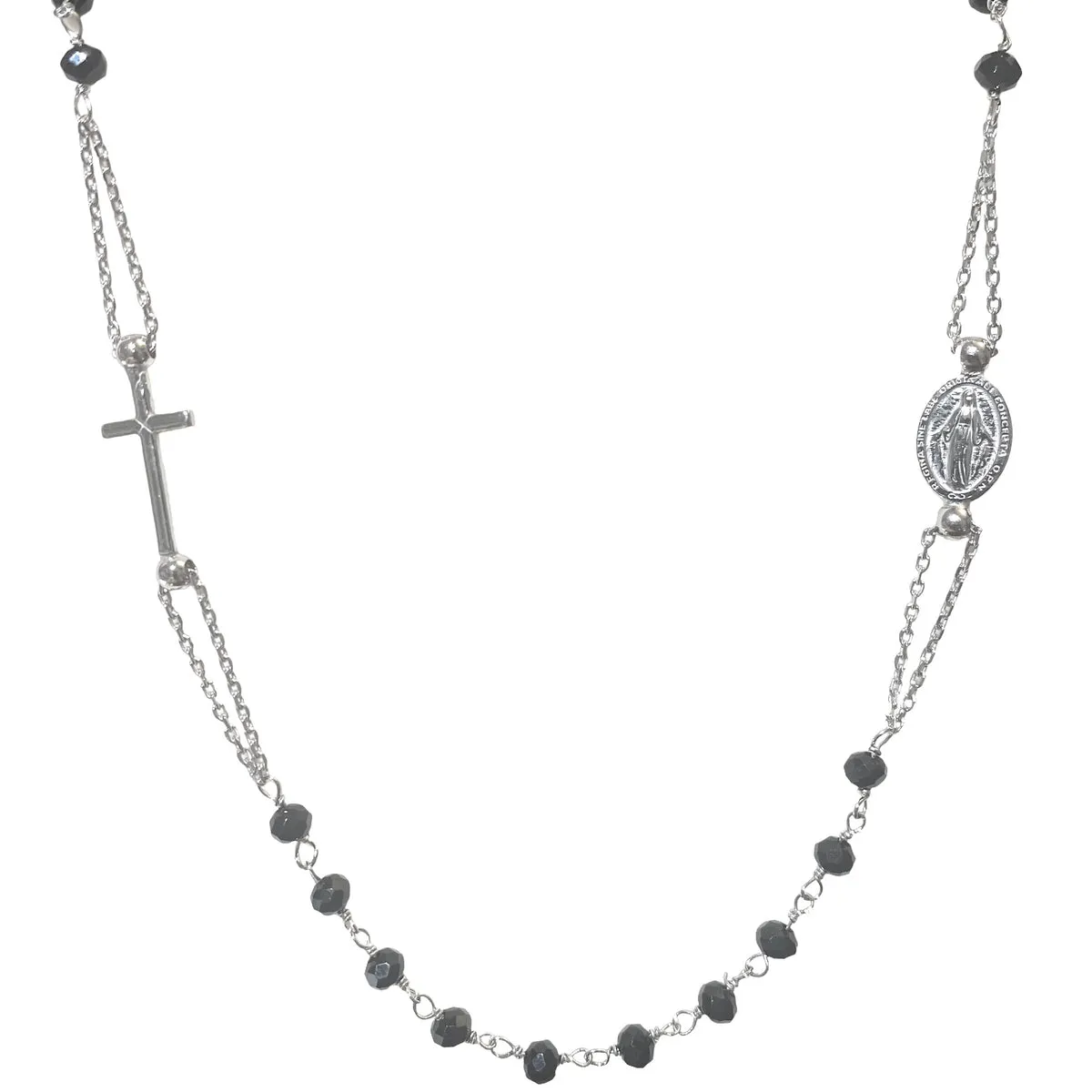 COLLANA ROSARIO PIETRE NERE