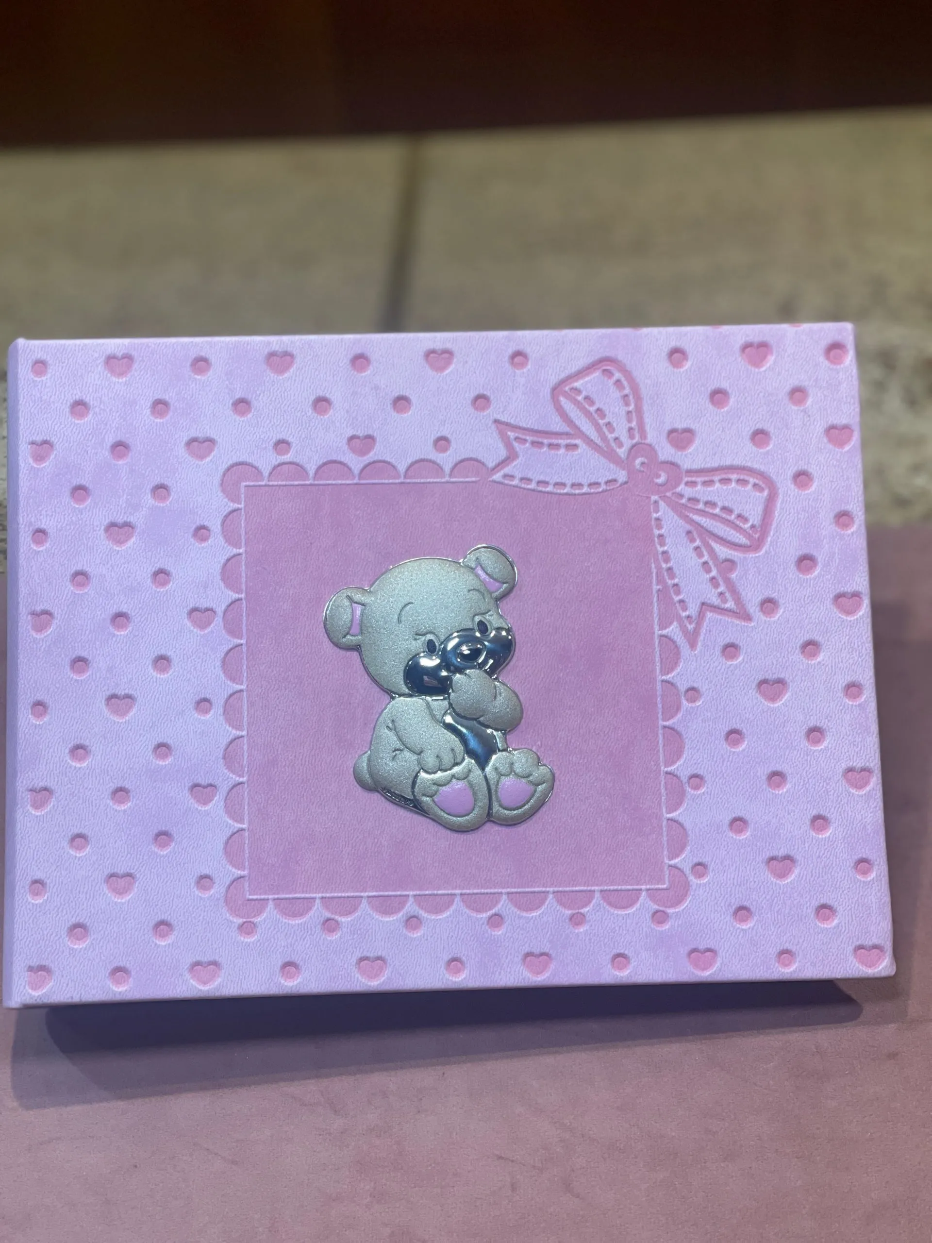 Album Nascita con Orsetto in Argento