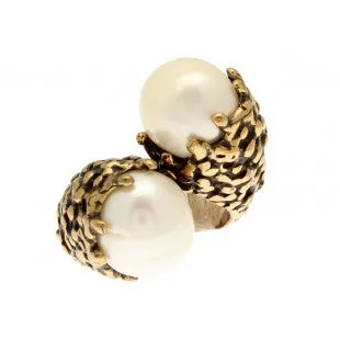 Anello Alcozer con doppia perla