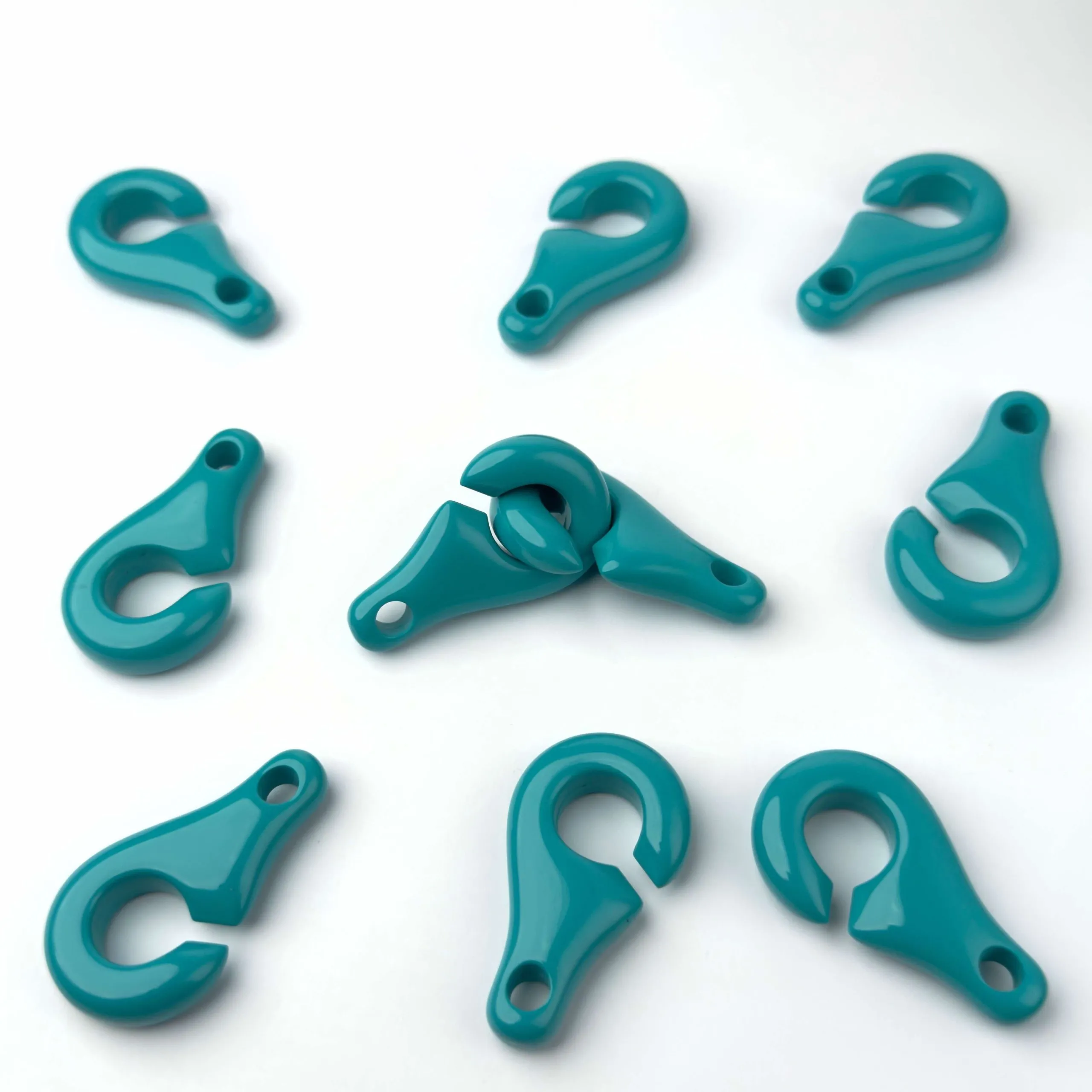 Türkisfarbene Harzverschlüsse – 5er-Pack – Hergestellt in Italien – 44 x 25 mm Ø 5 mm