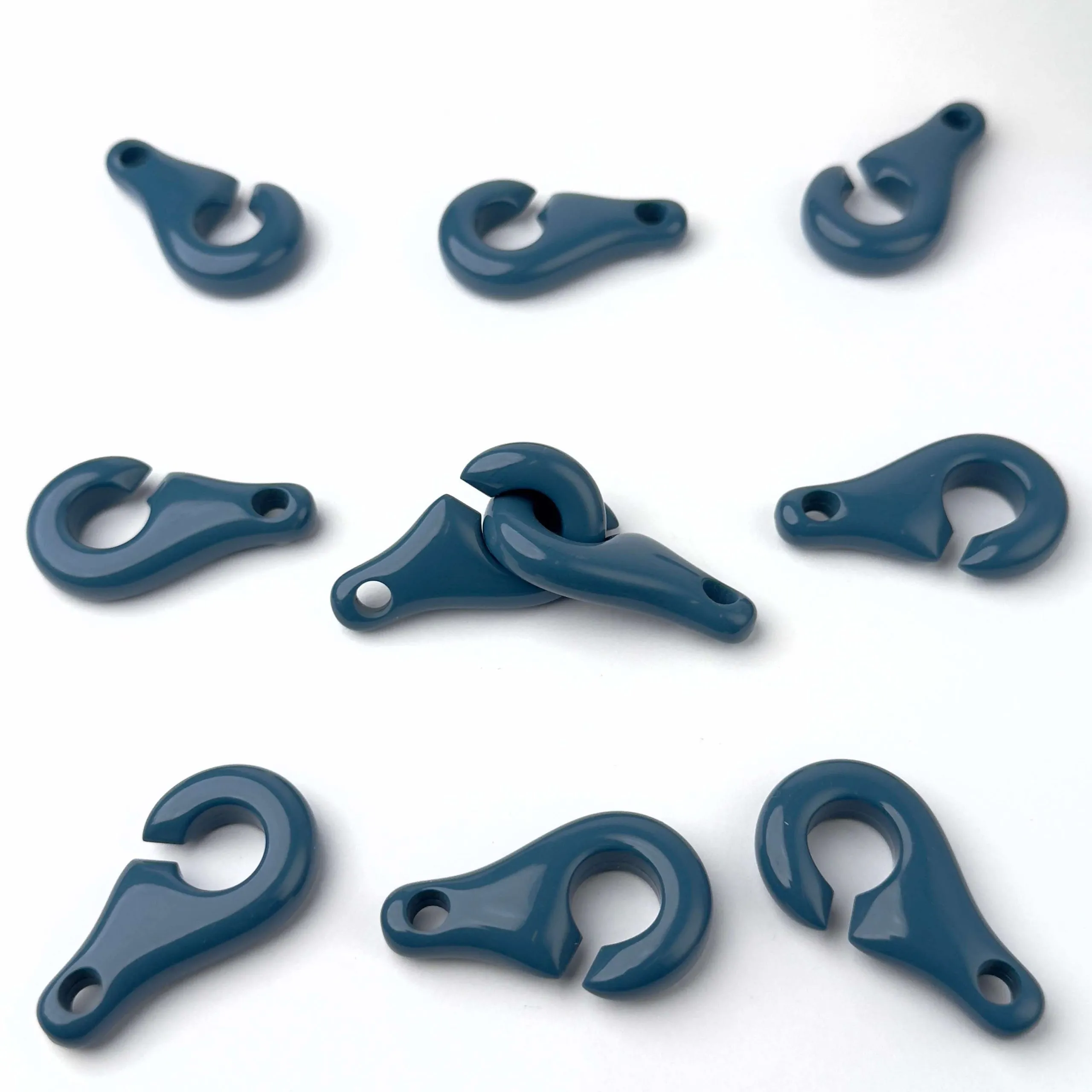 Blaue Stahlharzverschlüsse - 5er-Pack - Made in Italy - 44 x 25 mm Ø 5 mm