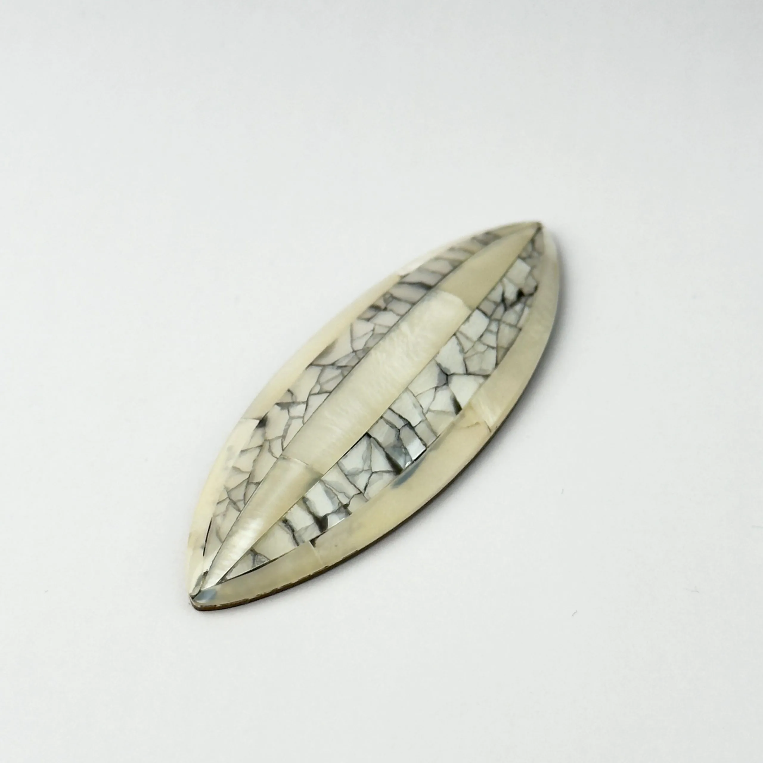 Cabochon Luce d'Avorio Navetta 60x22x5mm - 1 pz