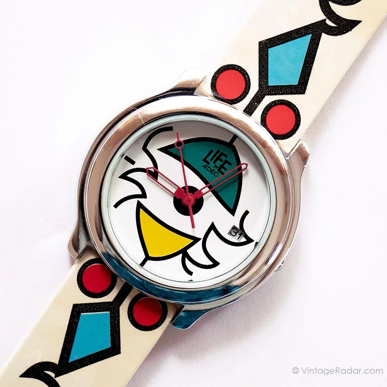 Adec tribale bianco vintage by Citizen Guarda | Orologio al quarzo colorato da 35 mm