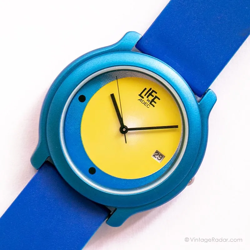 Vita minimalista blu vintage di Adec Watch | Giappone orologio al quarzo