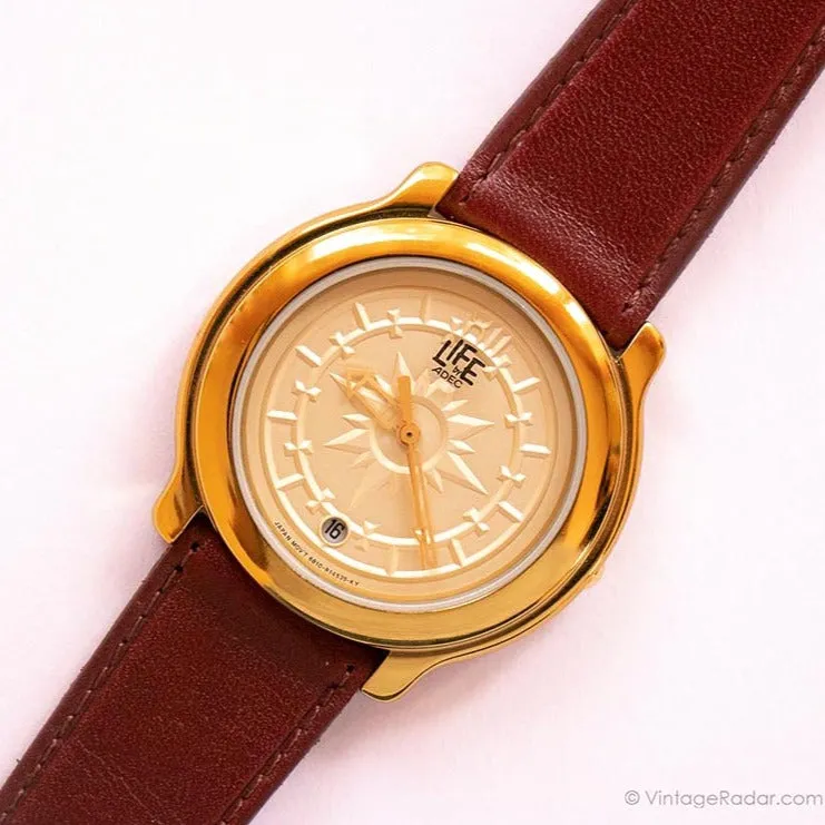 Vita vintage tono in oro di Adec Watch | Elegante Citizen Orologio al quarzo