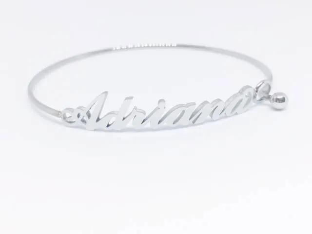 Bracciale rigido con nome Adriana in acciaio inossidabile anallergico