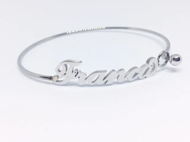 Bracciale rigido con nome Franca in acciaio inossidabile anallergico