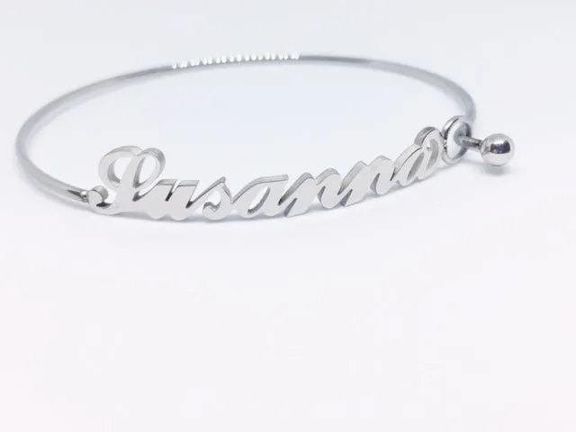 Bracciale rigido con nome Susanna in acciaio inossidabile anallergico