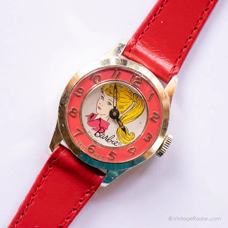 1963 orologio barbie rosa vintage | Orologio meccanico tono d'argento