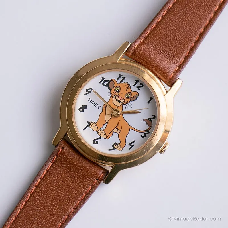 Watch Vintage Simba da Timex | Orologio di leone tono d'oro