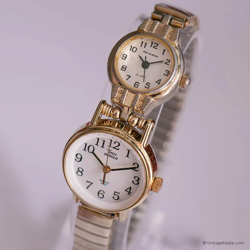 Milano vintage e Timex Due orologi in uno | Oro orologi per lei
