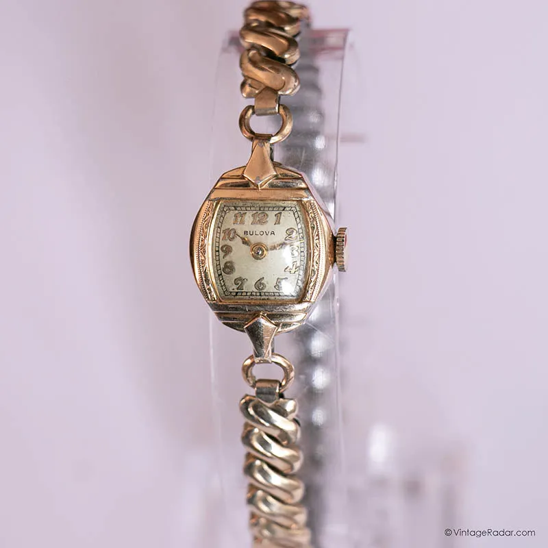 1940s Vintage Art Deco Bulova Orologio da cocktail per donne meccaniche