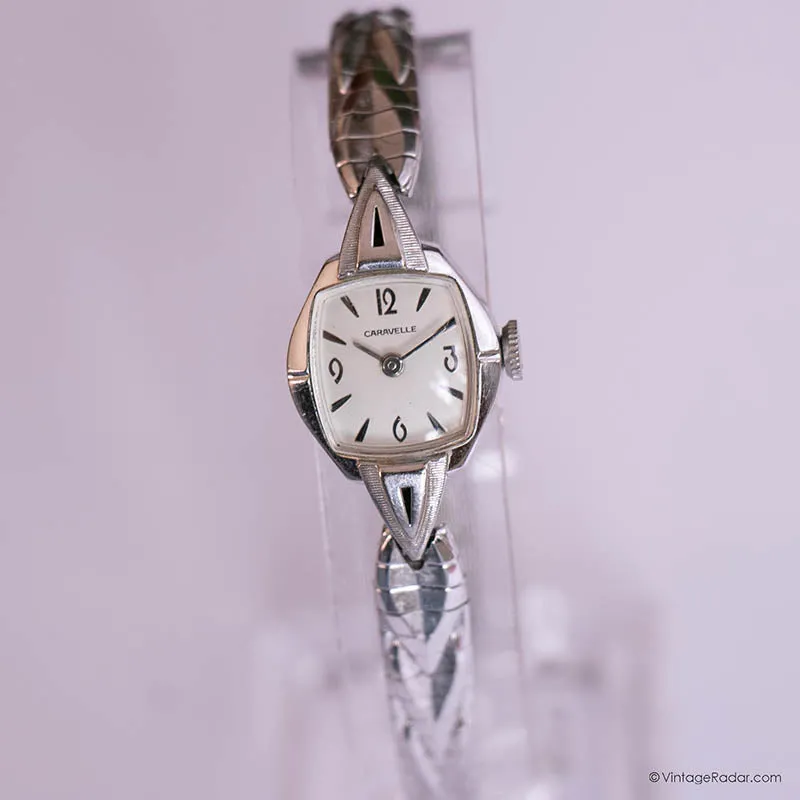 Tiny Vintage 1968 Square-Dial Caravelle Ladies' Watch Mechanical Movement