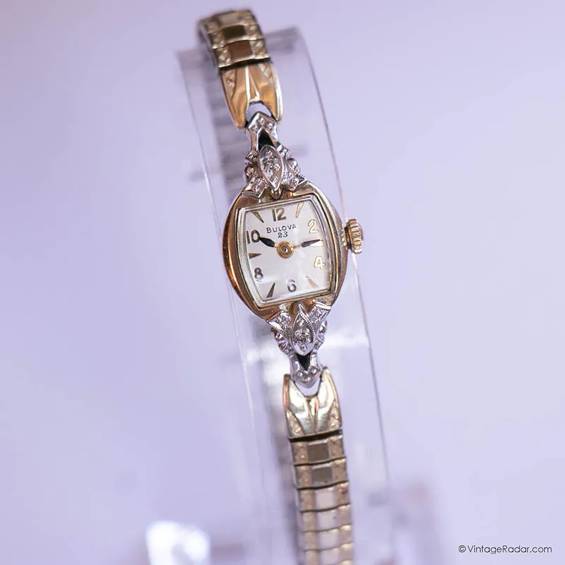 Vintage 1972 Bulova Vestite Guarda per donne | 10k orologio in oro arrotolato