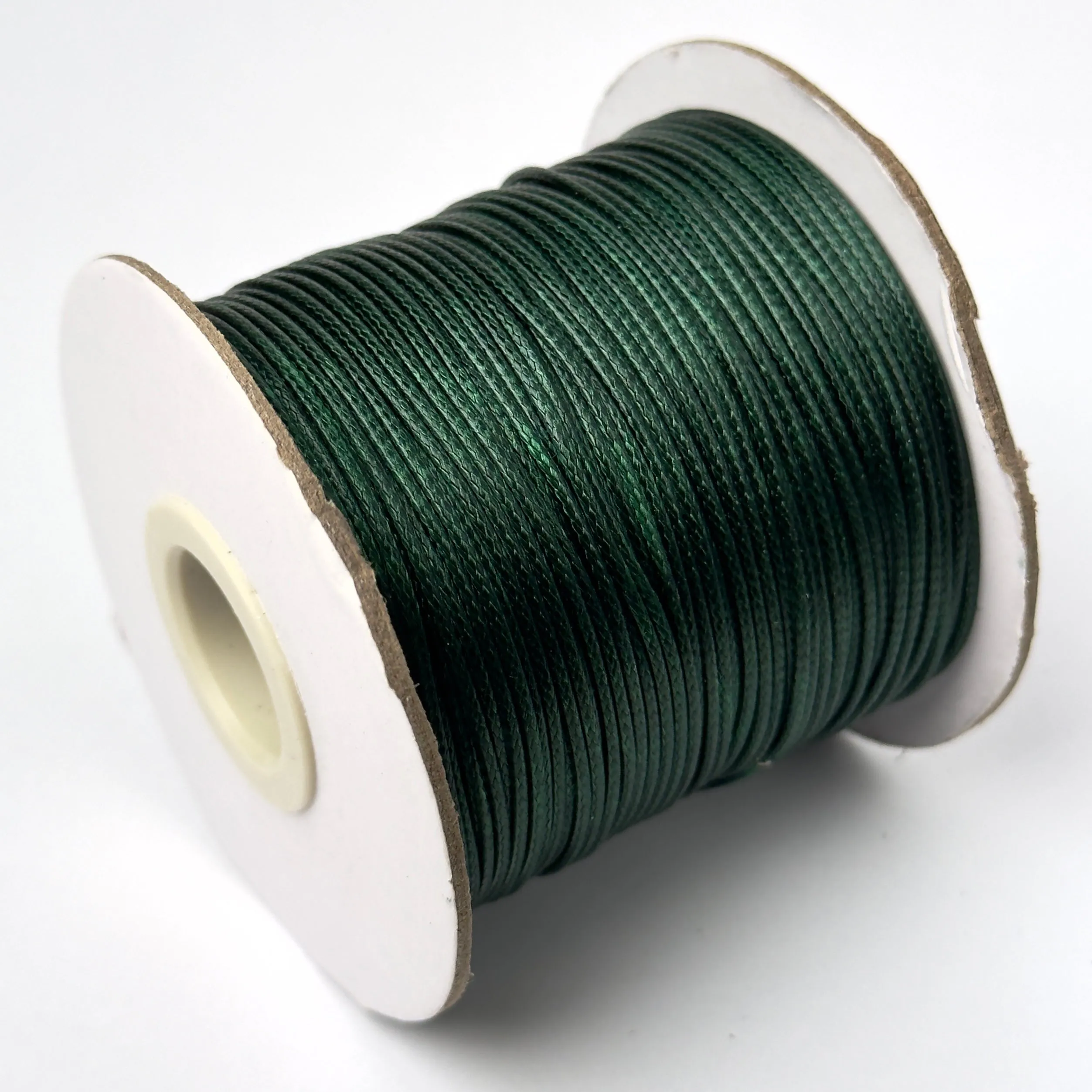 Dunkelgrüner synthetischer gewachster Baumwollfaden 1 mm – 80 m Spule