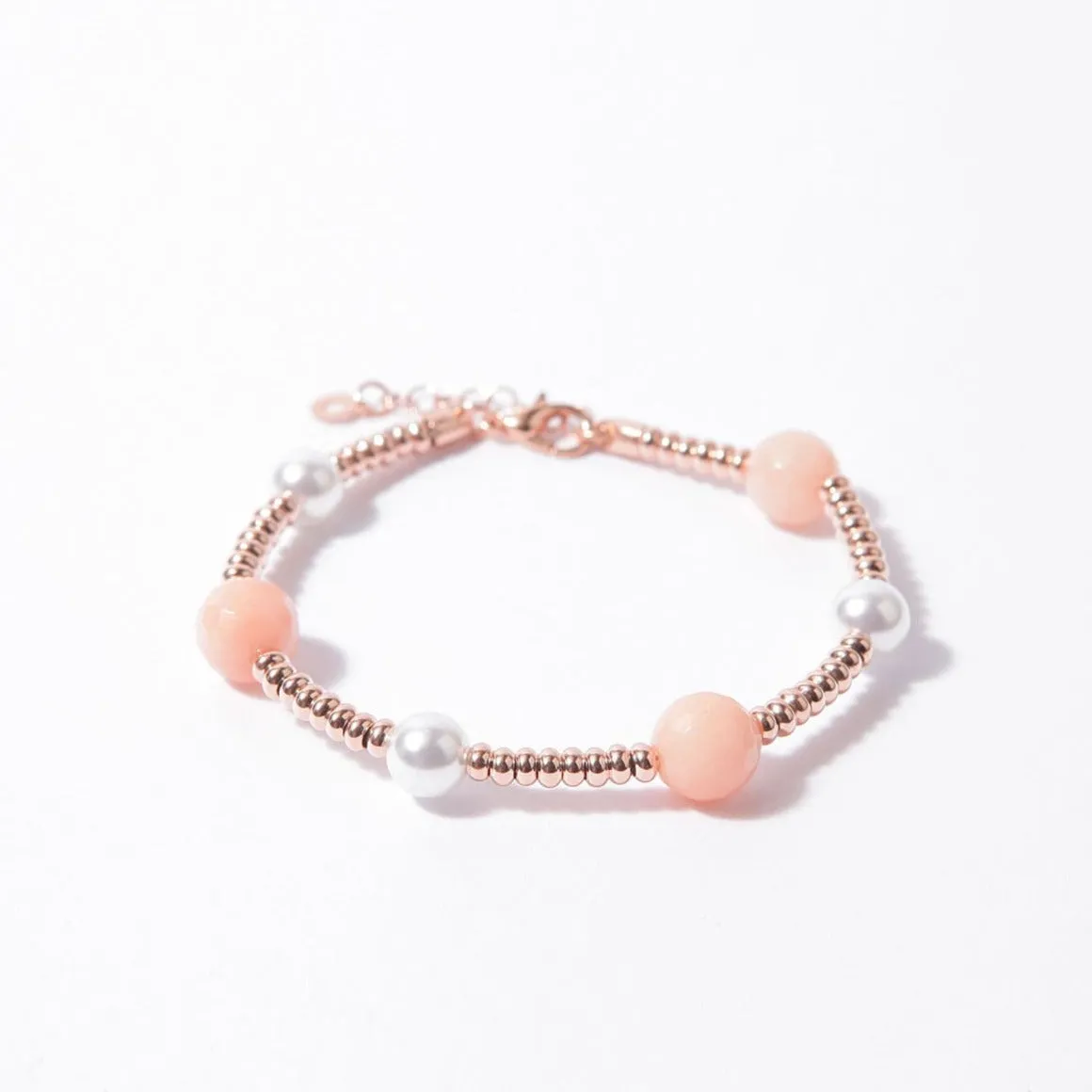 Bracciale Ippcampo collezione "TRENDYIPPO" con Perle e Quarzo rosa o C