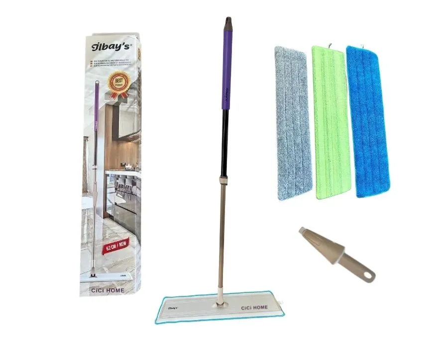 Ilbays Multifunktionaler Mop Bodenwischer mit 3 Mikrofaser Bezügen