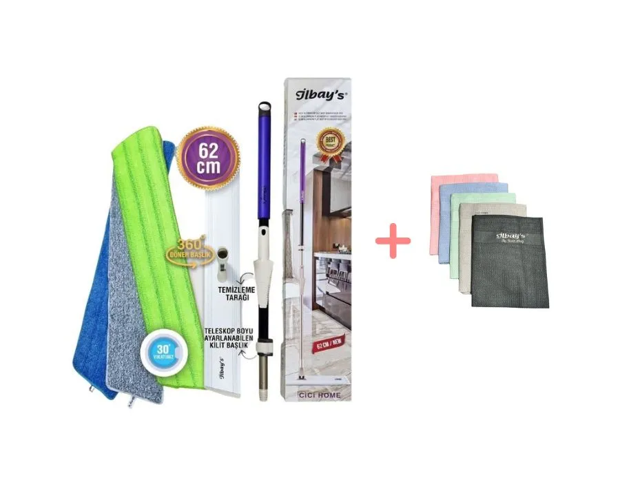Ilbays Mop Bodenwischer Set UND Ilbays Tücher 5er Set