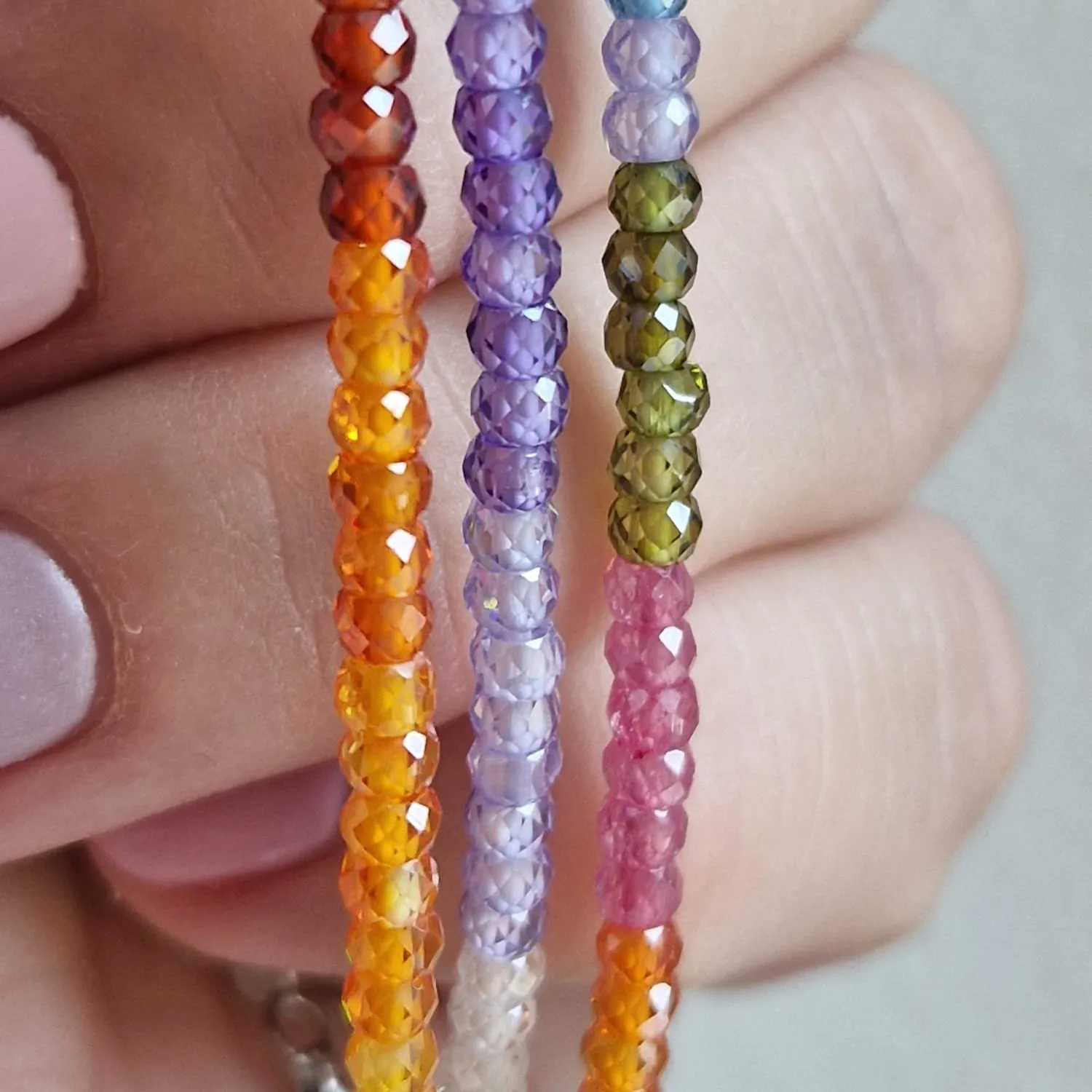 3mm Zircon Bracelets, S925 Silver