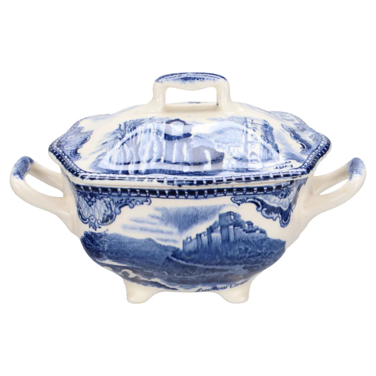 Zuckerdose - Johnson Bros Old Britain Castles blau