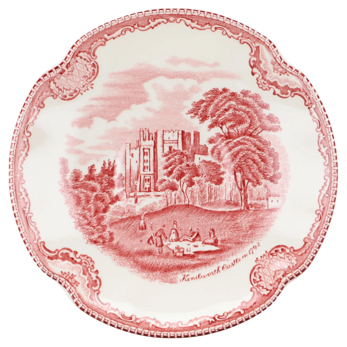 Untertasse für Kaffee und Tee - Johnson Bros Old Britain Castles rot