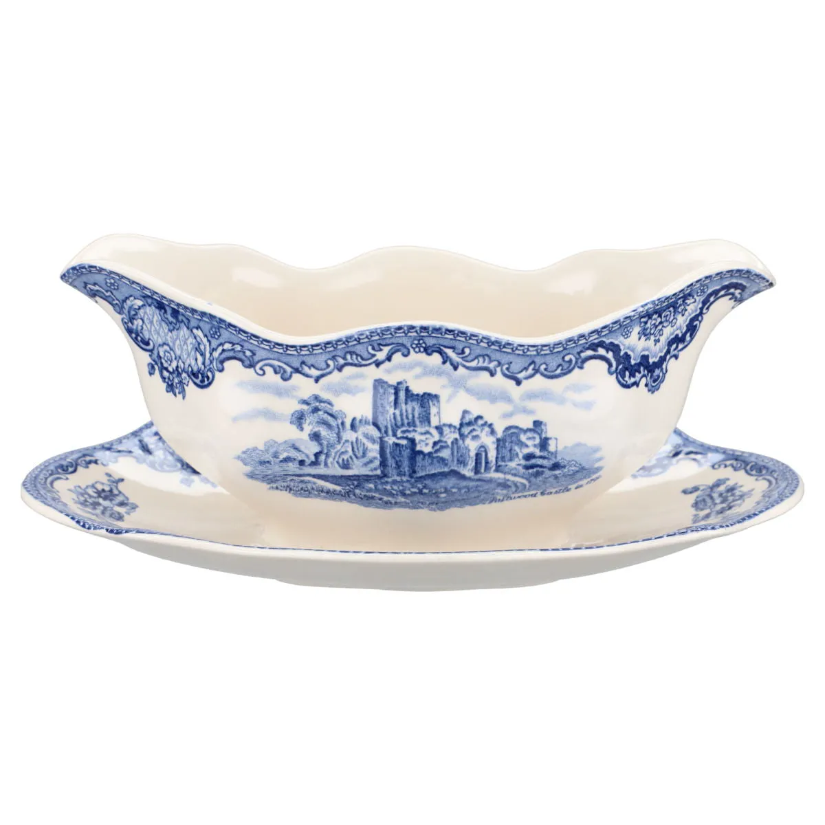 Sauciere einteilig - Johnson Bros Old Britain Castles blau
