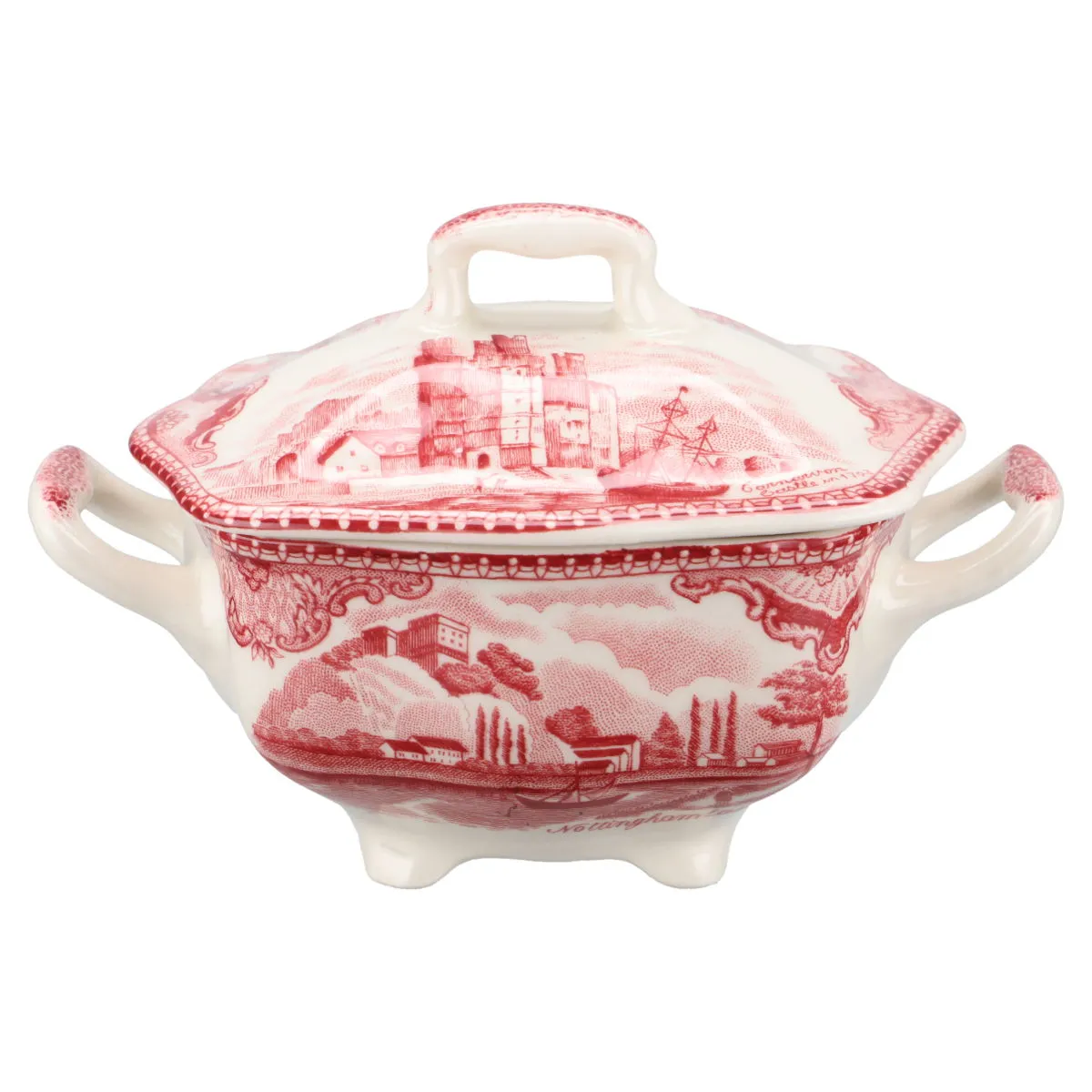 Zuckerdose - Johnson Bros Old Britain Castles rot