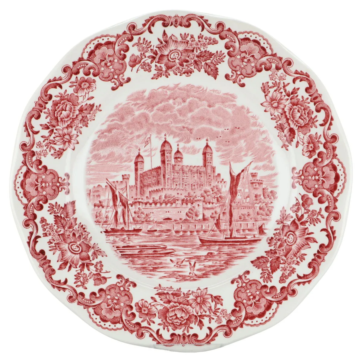 Kuchenteller - Enoch Wedgwood Royal Homes of Britain Red