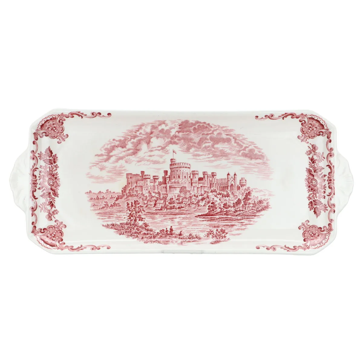 Königskuchenplatte - Enoch Wedgwood Royal Homes of Britain Red