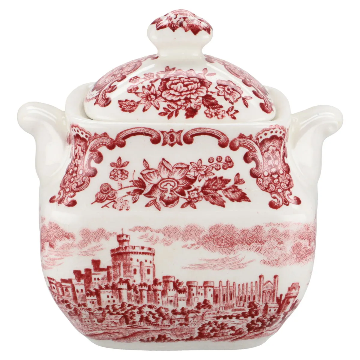 Zuckerdose - Enoch Wedgwood Royal Homes of Britain Red