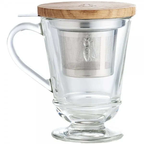 La Rochère Teeglas-Set mit Sieb und Deckel Tisaniere Abeille (3-teilig)