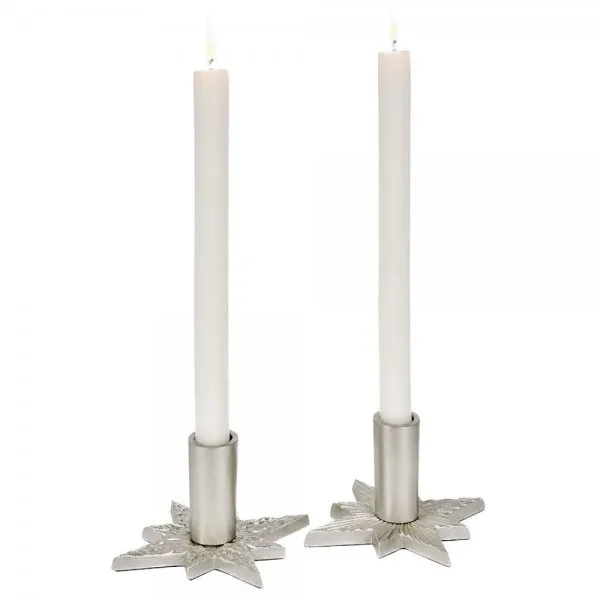 Lambert Kerzenhalter Set Merope Aluminium Silber (2-teilig)