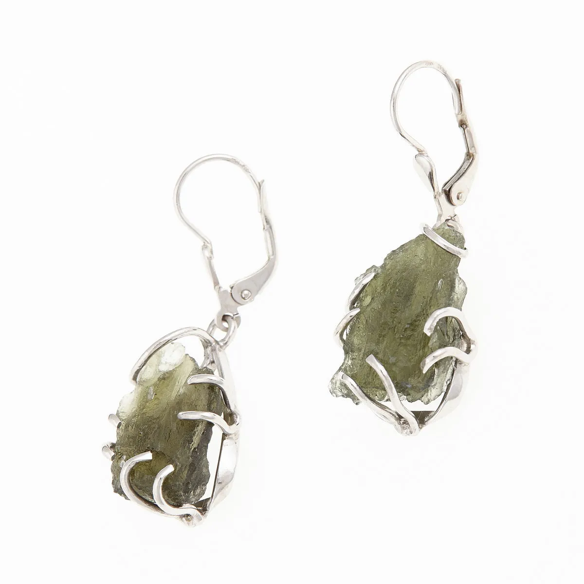 Orecchini in argento con Moldaviti naturali 287