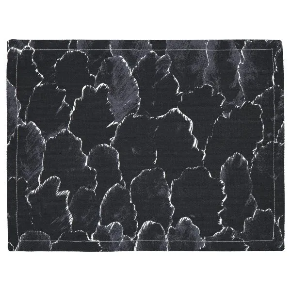 Marimekko Tischset Käpykangas Dunkelgrau-Weiß