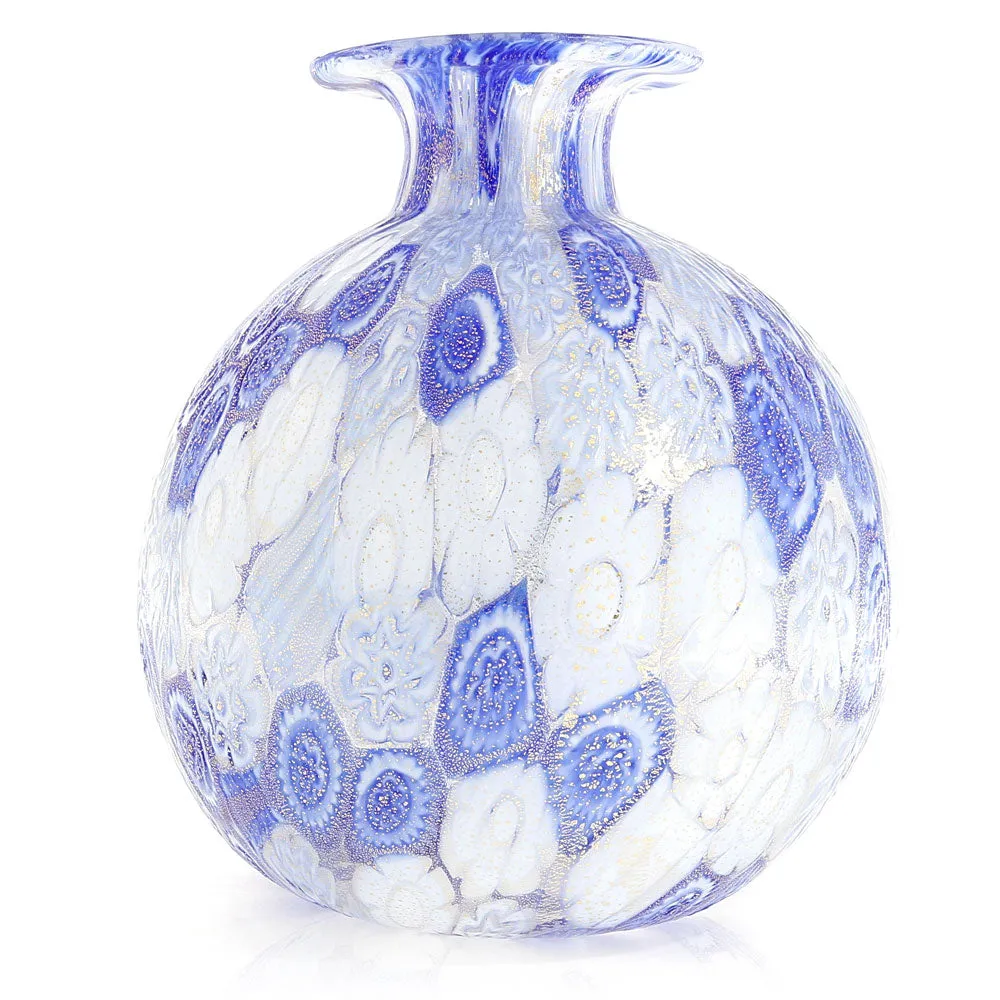 Piccolo Vaso in vetro di Murano con Murrine Blu