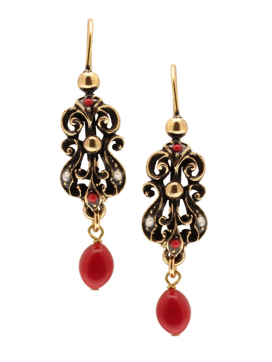 Orecchini in pasta di corallo rosso Alcozer