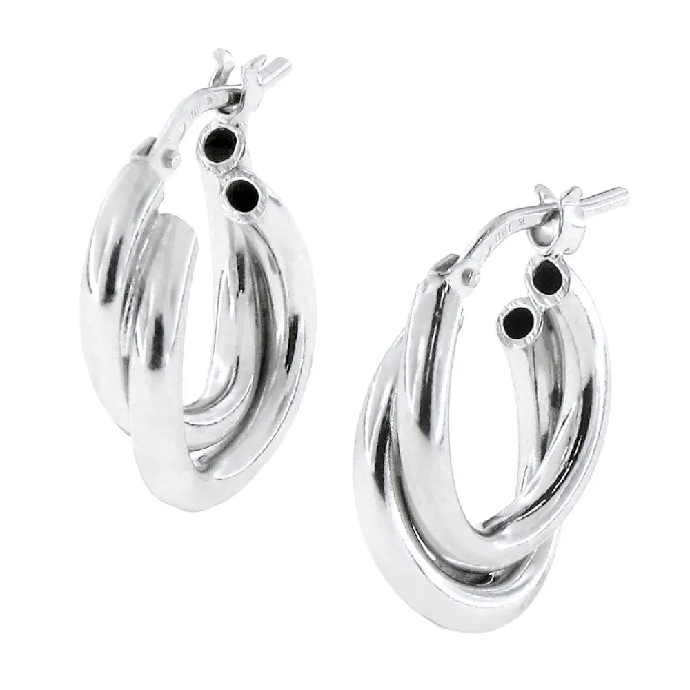 Orecchini cerchio doppio 14mm Argento