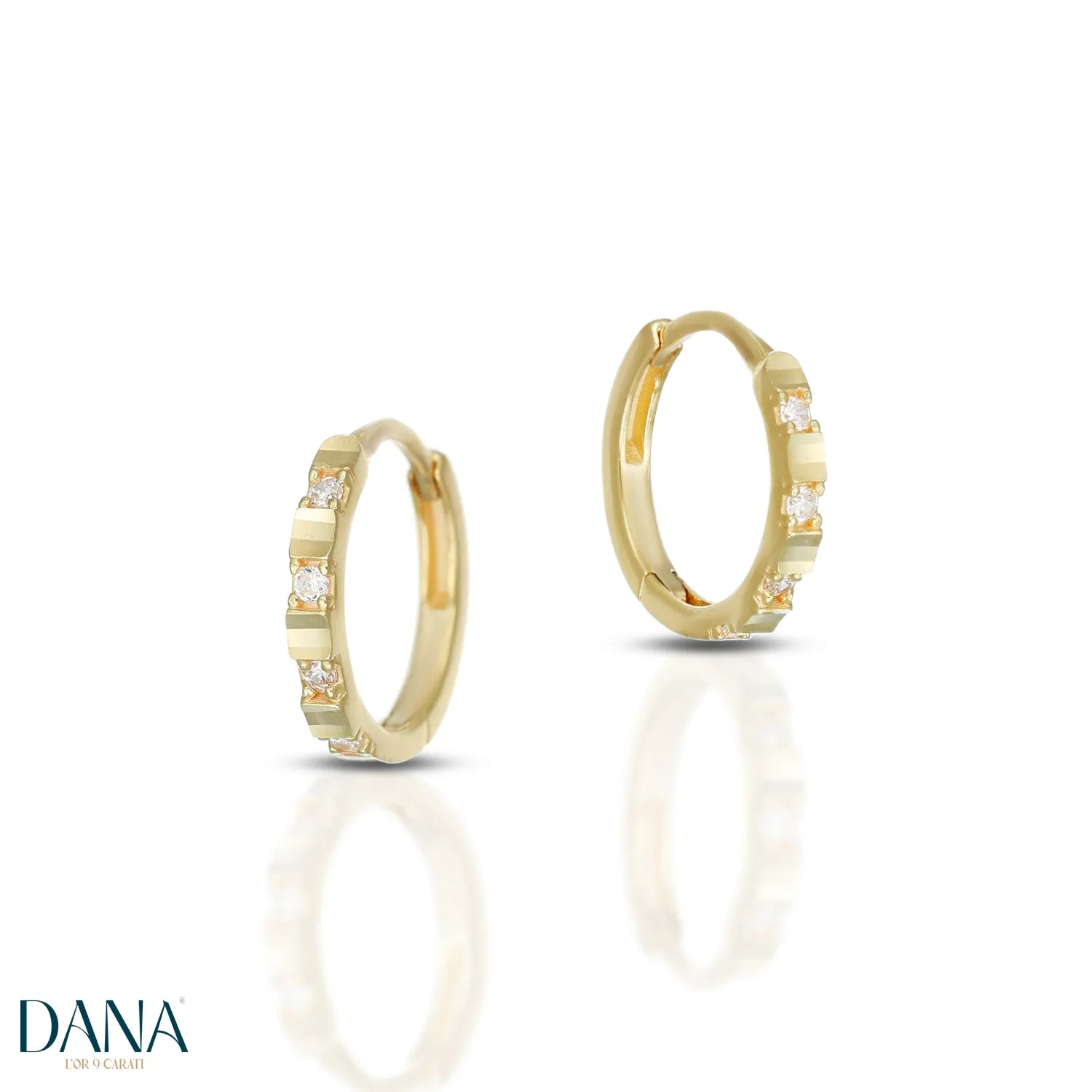 Orecchini da Donna a cerchio Dora oro 9 carati DANA L'OR 9 CARATI