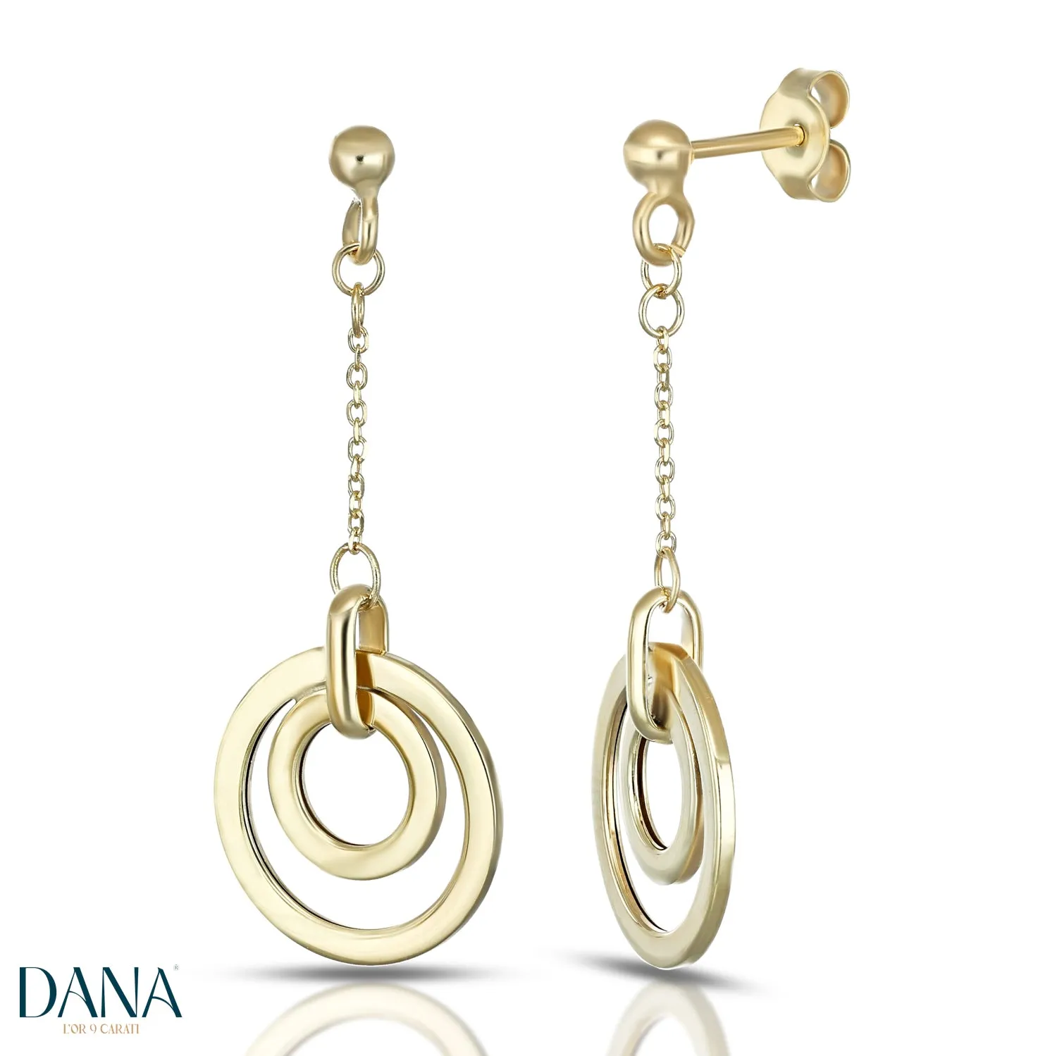 Orecchini cerchi pendenti oro 9 carati DANA L'OR 9 CARATI