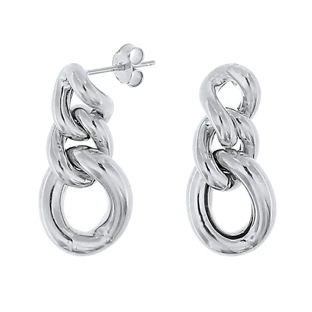 Orecchini a Catena Pendenti in Argento