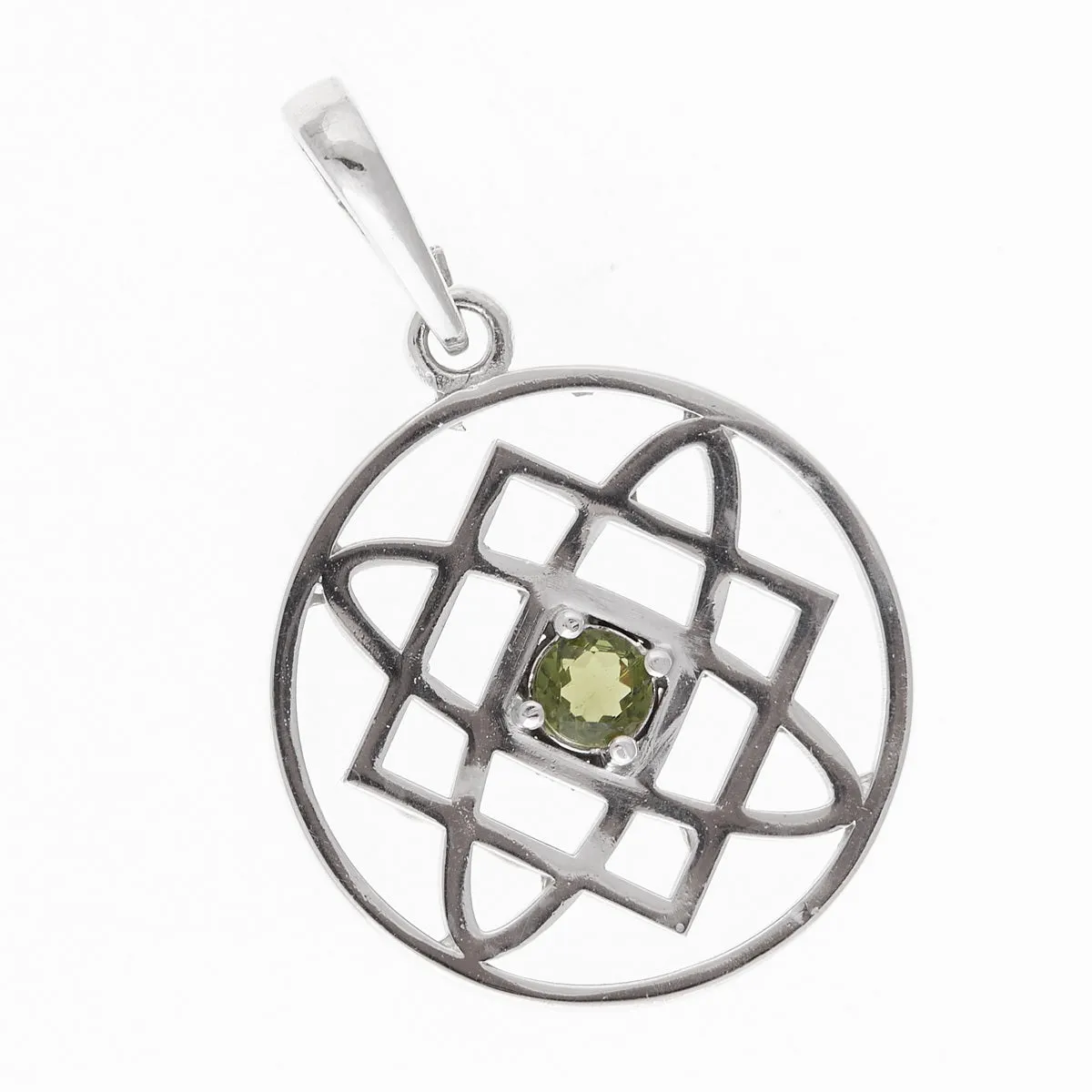 Ciondolo in argento con Moldavite 433