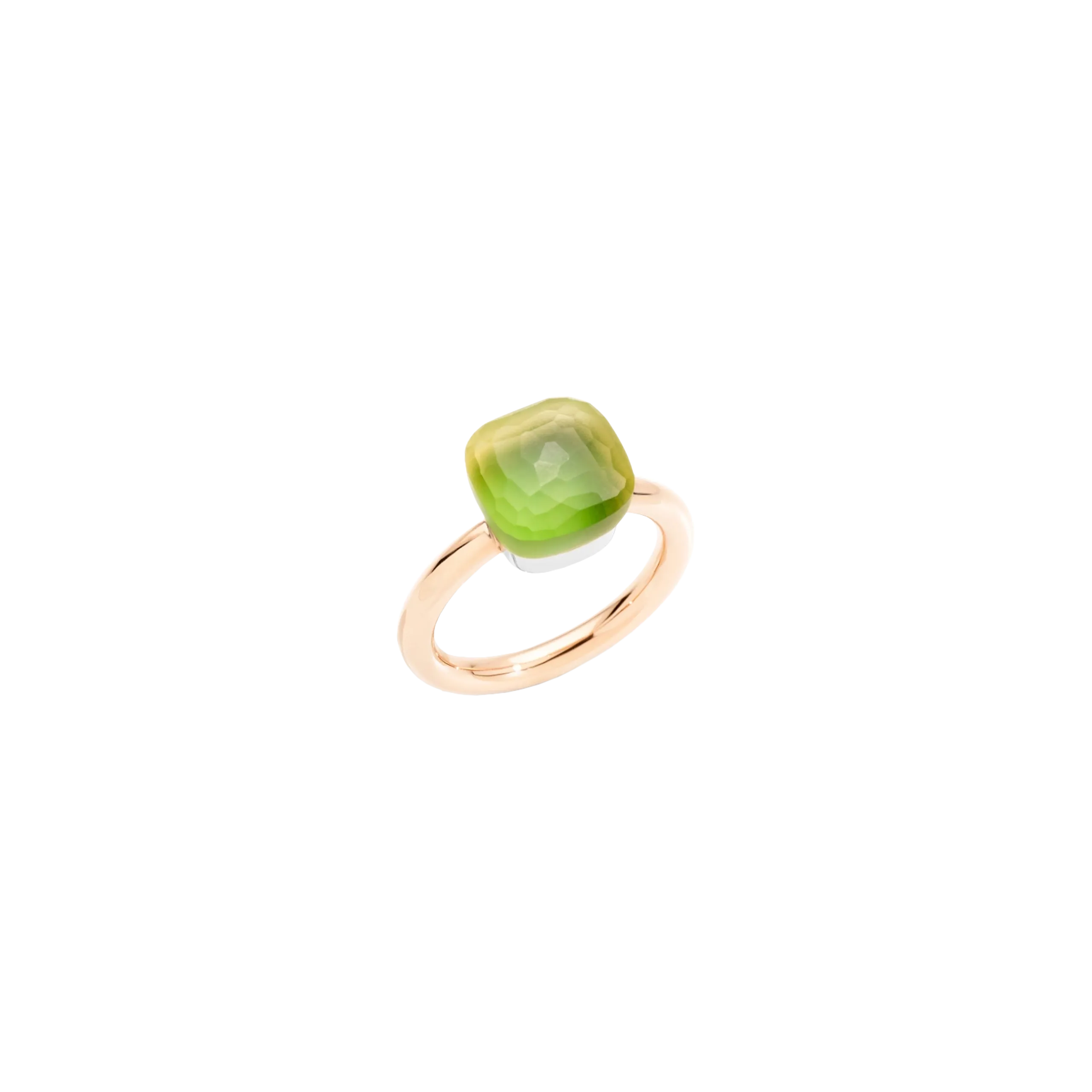 POMELLATO NUDO - ANELLO NUDO GELÈ IN ORO ROSA E BIANCO CON QUARZO LEMON GELÈ E CRISOPRASIO - PAA1100O6000SQLCP - PAA1100O6000SQLCP