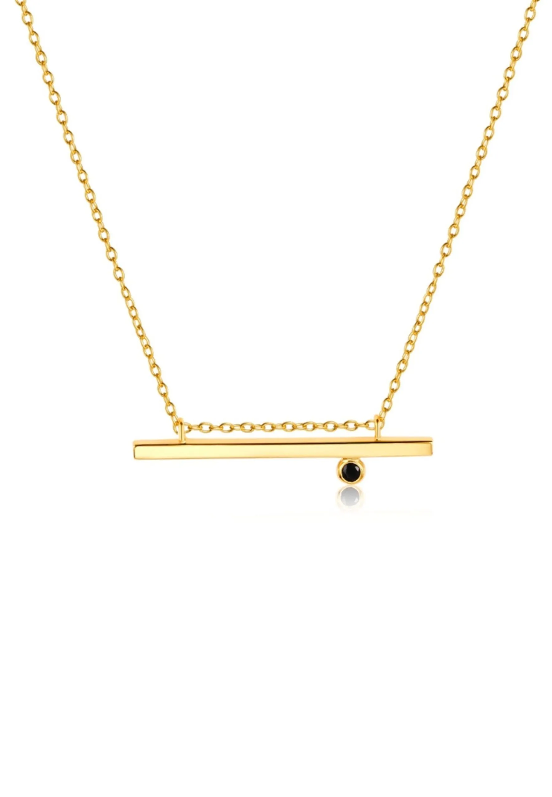 Collar BARRA Black CZ oro