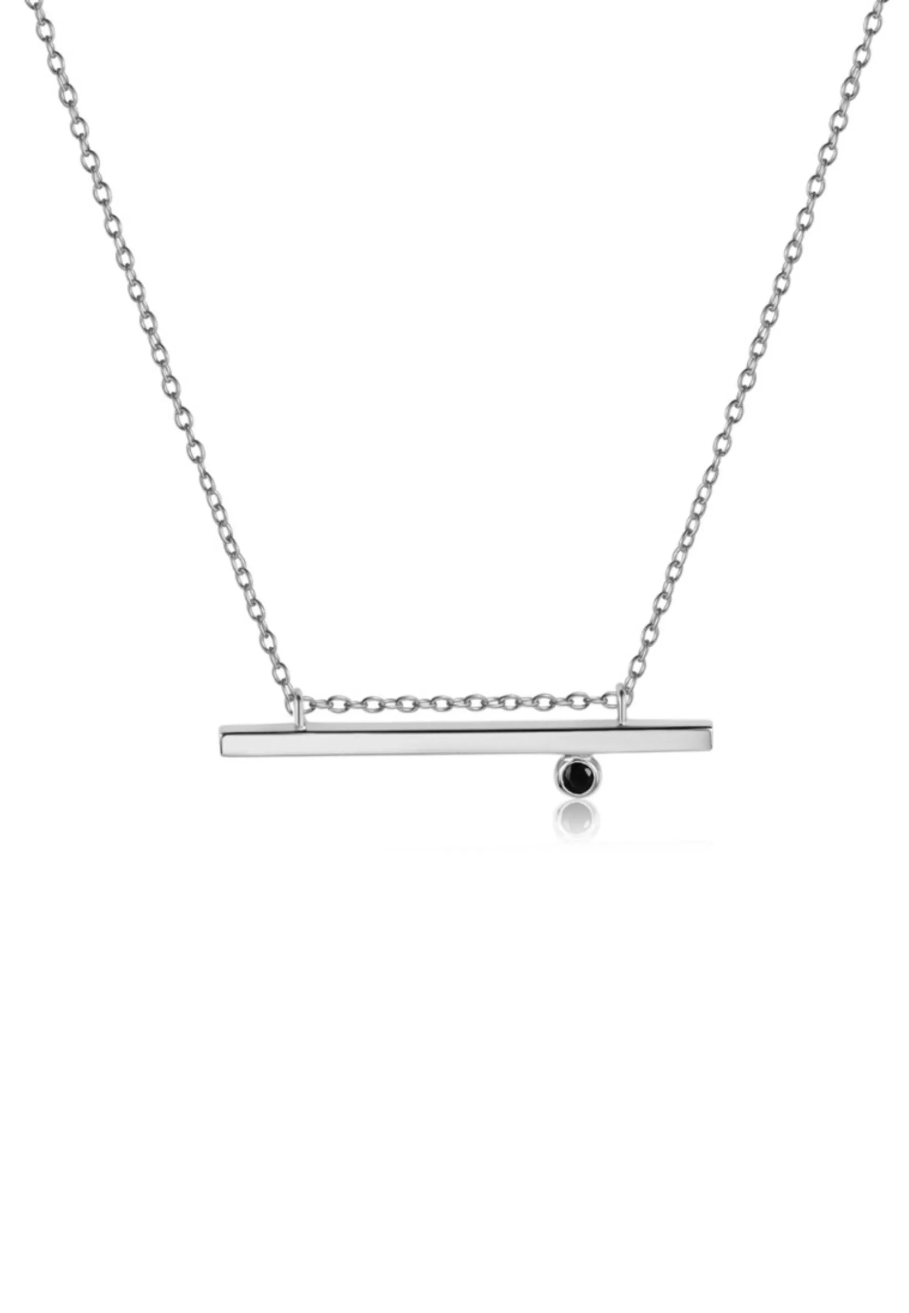 Collar BARRA black cz plata