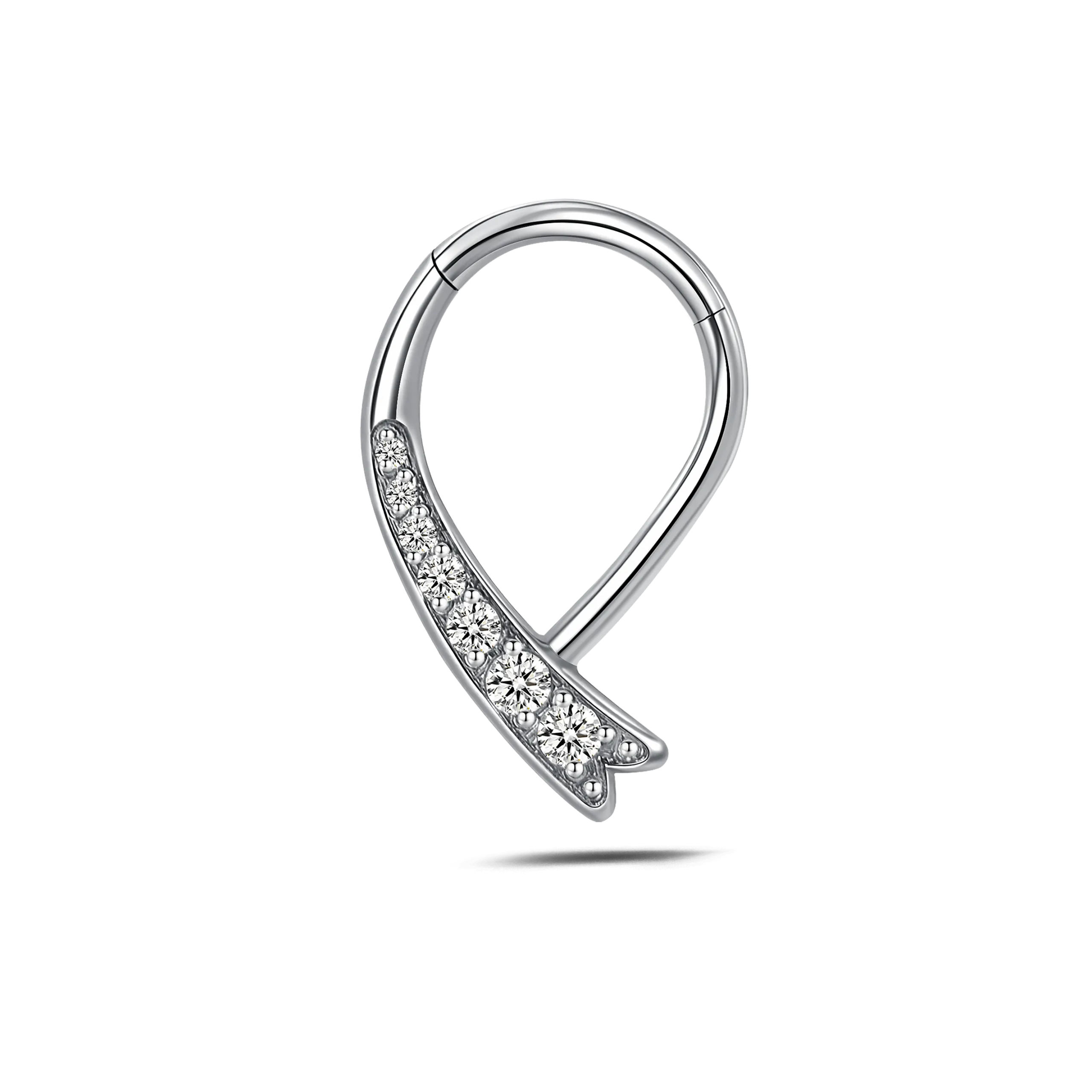 Piercing naso nodo bianco in argento