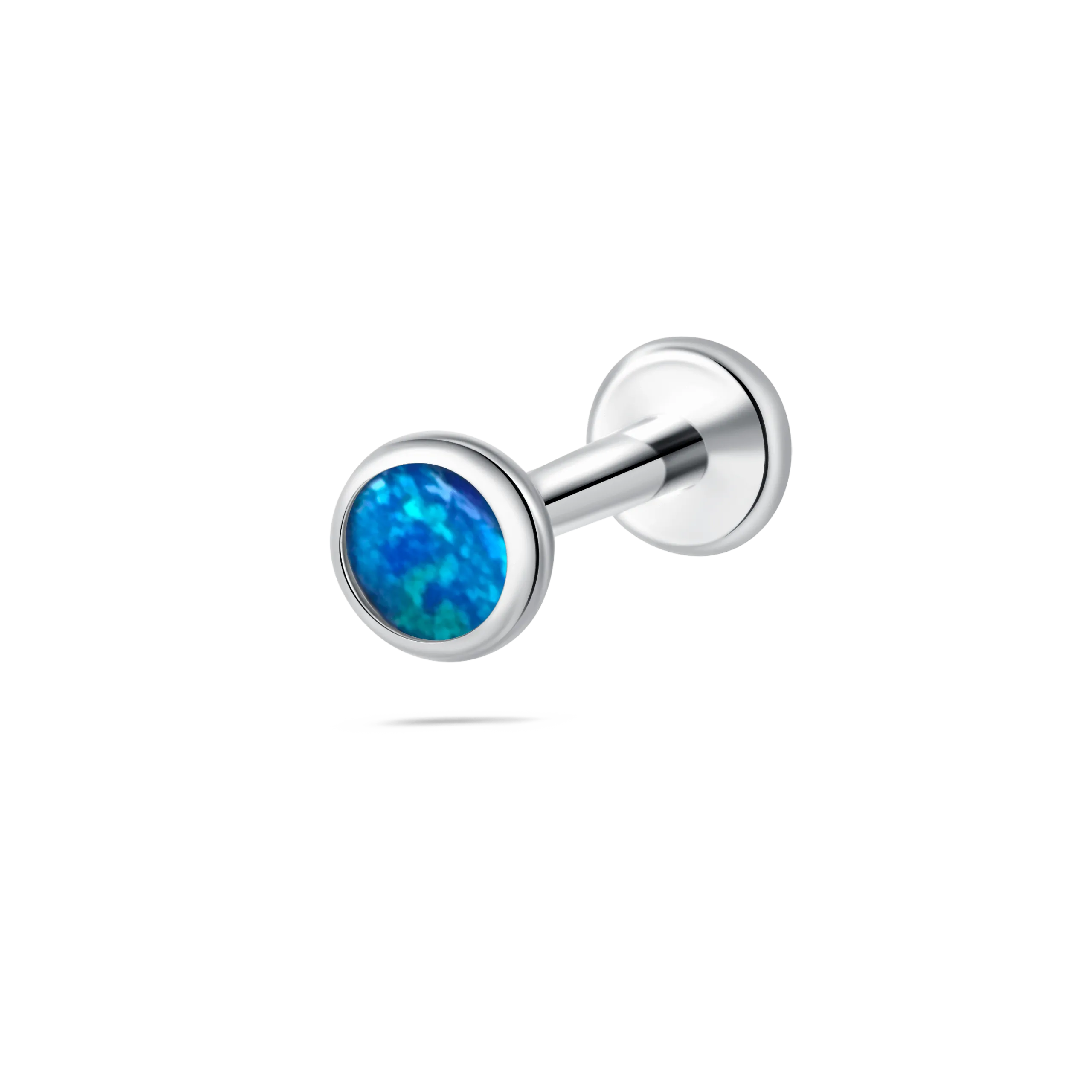 Piercing orecchio/naso/bocca sfera opale blu in argento