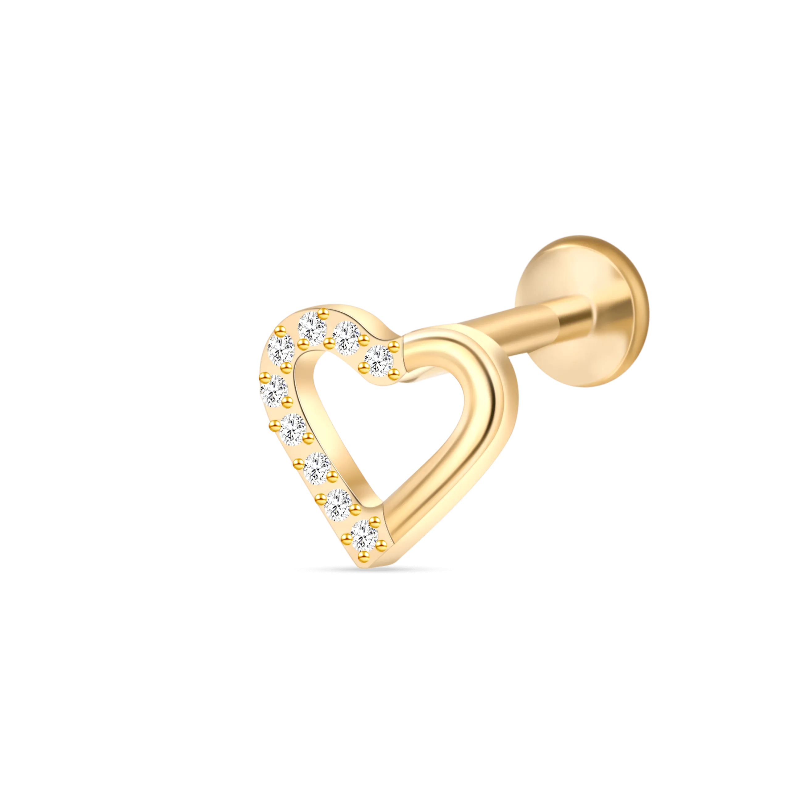 Piercing orecchio/naso cuore eterno in oro