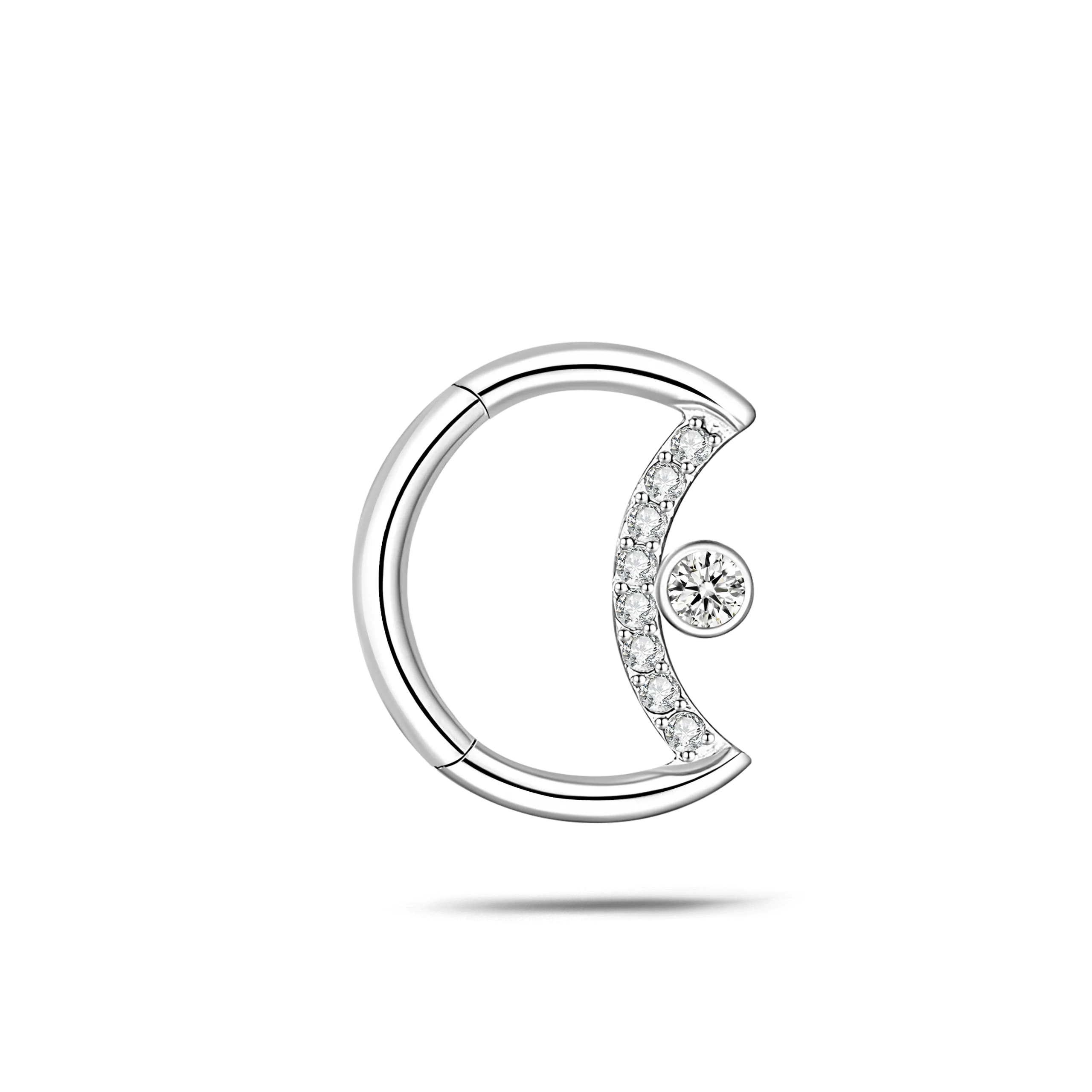 Piercing orecchio/naso/bocca luna in argento