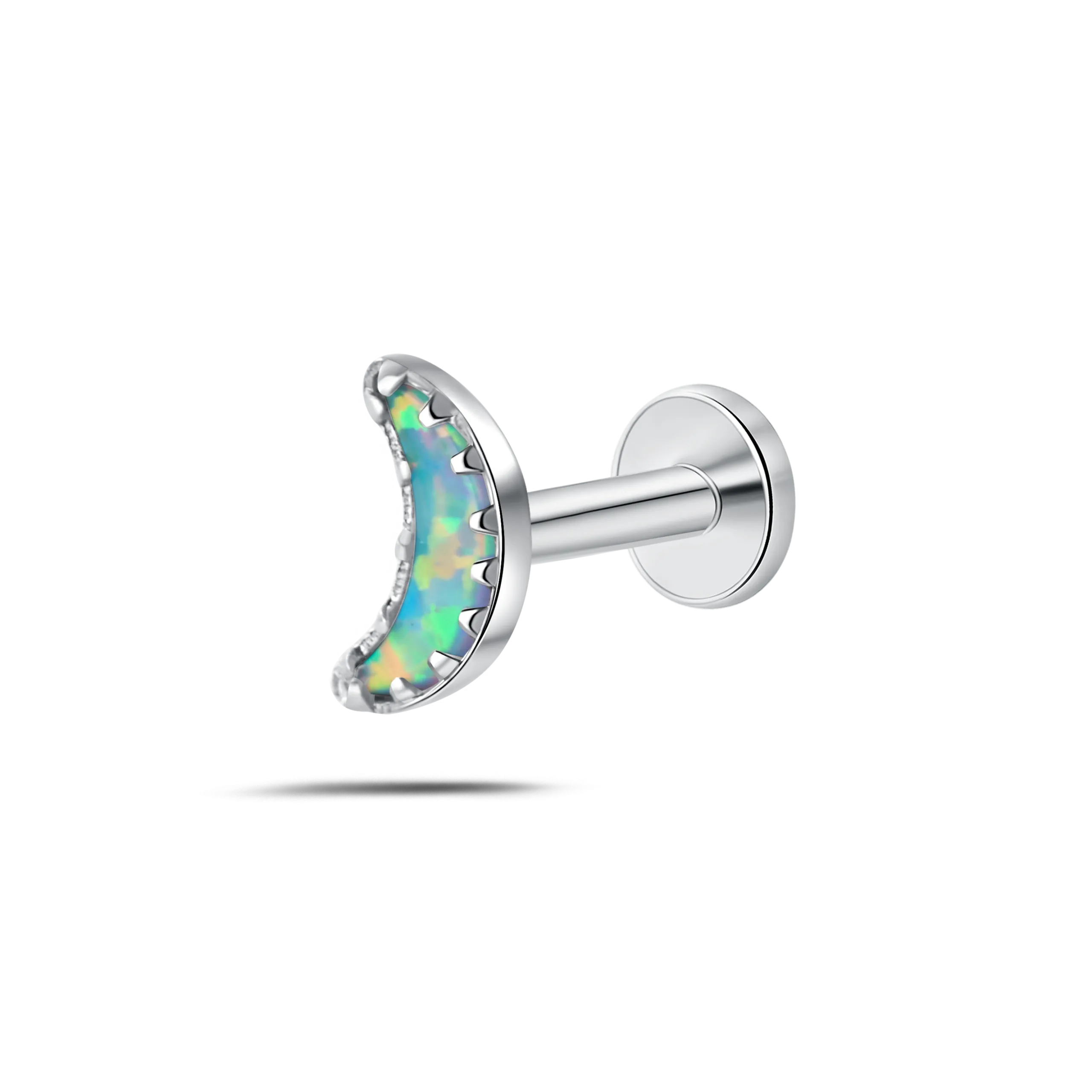 Piercing orecchio/naso/bocca selene azzurro in argento